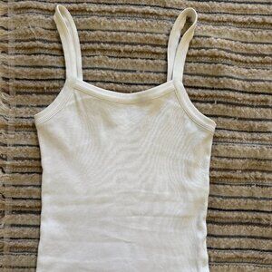 Djerf Avenue Daily Tank Top Ribbed White -XS